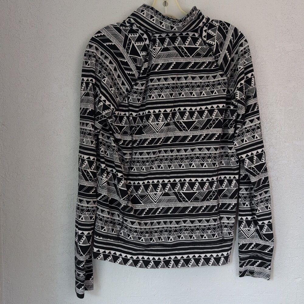 Pink by Victoria Secret Top Womens Size Large Black White Pullover Quarter Zip - Picture 6 of 6